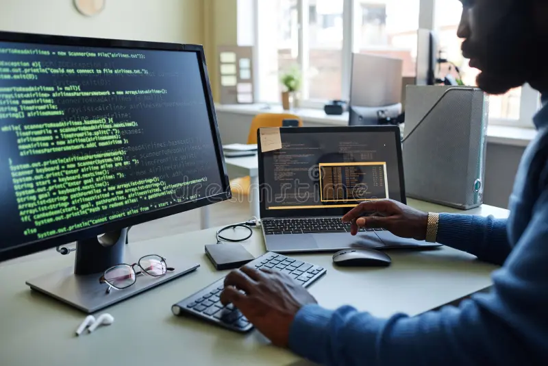 Mabou Yanis working on code